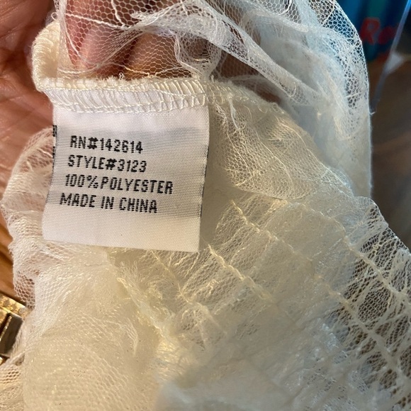 LOVE UNIVERSITY goth lace mesh crop top in white NWT SZ M (JR) see through - Picture 4 of 5